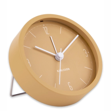 Alarm Clock Karlsson Numbers & Lines Iron Matt Ochre Yellow 9 cm