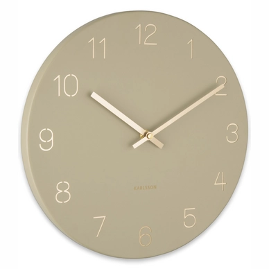 Uhr Karlsson Charm Engraved Numbers Small Olive Green 30 cm