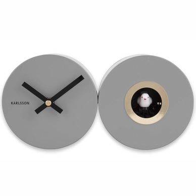 Uhr Karlsson Duo Cuckoo Matt Mouse Grey 26 x 13 cm