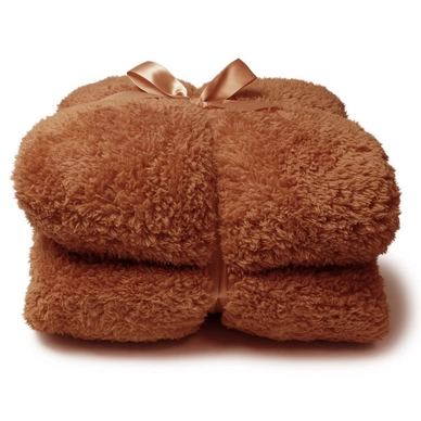 Plaid Unique Living Teddy Leather Brown Marron