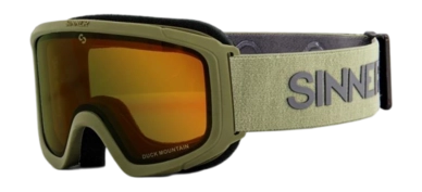 Skibrille Sinner Duck Mountain Kinder Matte Moss Green Double Full Red Mirror