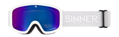 Ski Goggles Sinner Kids Duck Mountain Matte White Double Full Green Mirror