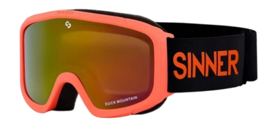 Ski Goggles Sinner Kids Duck Mountain Matte Orange Neon Double Full Red Mirror