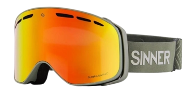 Skibril Sinner Olympia + Matte Moss Green Double Full Red Sintrast Vent