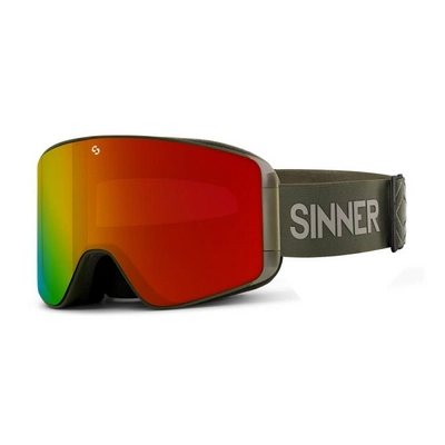 Masque de Ski Sinner Aura Matte Moss Green Double Full Red Mirror Vent + Double Pink Lens