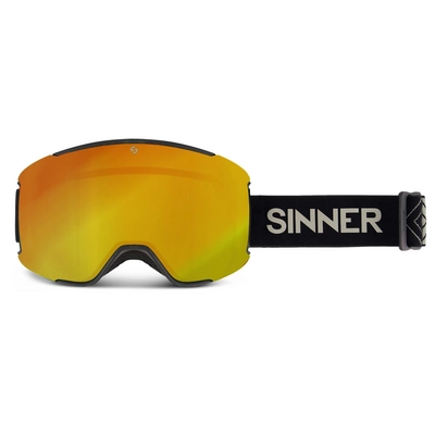 Skibril Sinner Snowflake Matte Black Double Full Orange Mirror Vent + Double Pink Toric