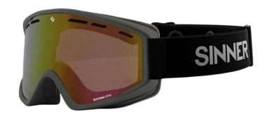 Masque de Ski Sinner Batawa OTG Matte Dark Grey Double Full Red Mirror Vent