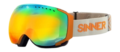Masque de Ski Sinner Emerald Matte Orange Double Plein Orange Miroir Vent