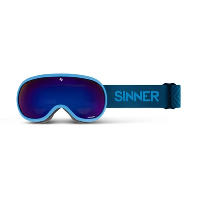 Ski Goggles Sinner Vorlage S Matte Blue Neon Double Full Blue Mirror Vent