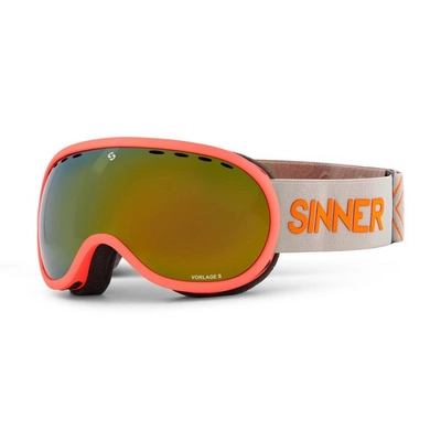 Ski Goggles Sinner Vorlage S Matte Orange Neon Double Full Orange Mirror Vent