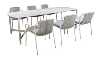 2---2024-YOI-Vedella-dining-set-Salix-flax-beige-6-x-Vedella-arm-chair-1-x-Vedella-dining-table-244-x-95-cm-salix-HPL-wood-decor