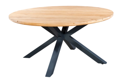 Tuintafel Yoi Noas Alu Dark Grey / Teak Ø150 cm