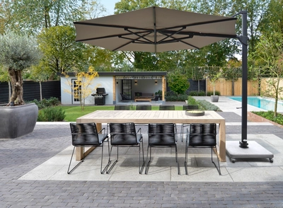 2---2018 M&L rope Jason chair Nora lounge chair - teak Mason table, sofa & coffee table - parasol Vince 350