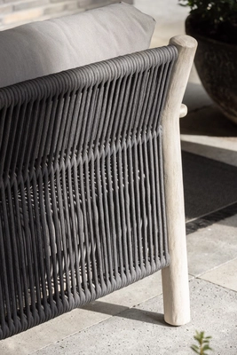 2---2024 M&L aged teak rope Chase lounge chair M4213 (detail)