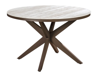 Tuintafel Yoi Calma Rond Bronze Travertin Ø120