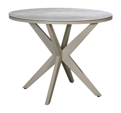 Tuintafel Yoi Calma High Dining Rond Salix Travertin Ø120
