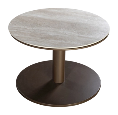 Bijzettafel Yoi Millor Bronze Travertin Ø60 x 45 cm