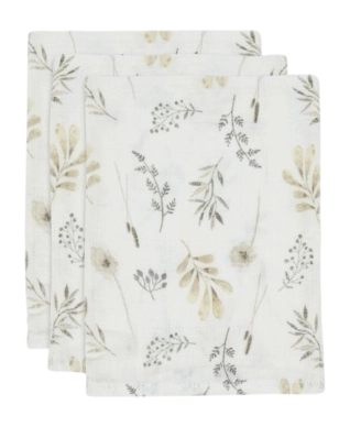 Waschlappen Jollein Hydrofiel Waschlappen Hydrofiel Wild Flowers (3er-Pack)