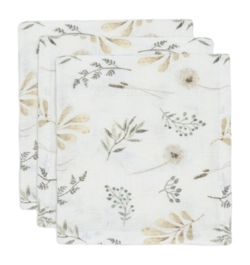Serviettentuch Jollein Mundtuch Hydrofiel Wild Flowers (3er-Pack)