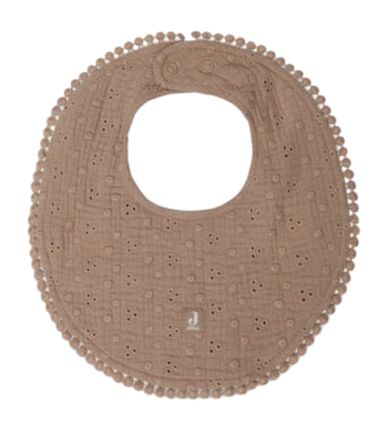 Bavoir Jollein Rond Embroidery Biscuit