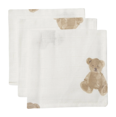 Serviettentuch Jollein Mundtuch Hydrofiel Teddy Bear (3er-Pack)