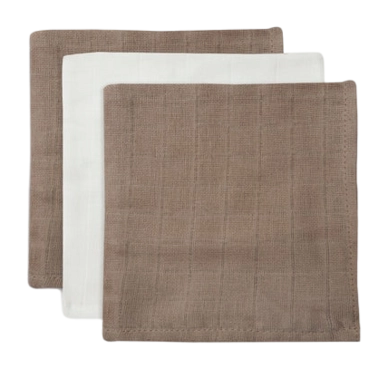 Monddoekje Jollein Bamboe Hydrofiel Monddoekje (3pack) Biscuit/Ivory