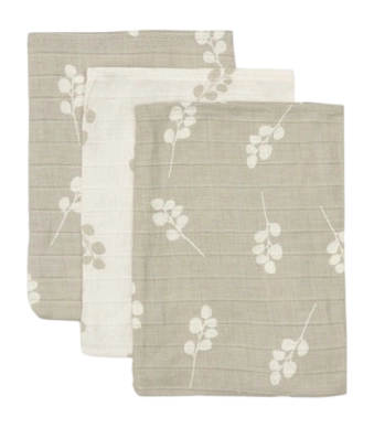 Waschlappen Jollein Hydrofiel Waschlappen 15x20cm Twig Olive Green (3er Pack)