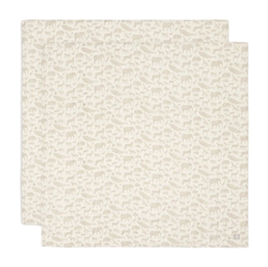 Wickeltuch Jollein Hydrophieler Stoff Large 115x115cm Animals Nougat (2er-Pack)