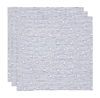 Wickeltuch Jollein Hydrophiler Stoff Small 70x70cm Miffy Stripe Navy (3er Pack)