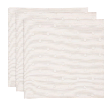 Wickeltuch Jollein Hydrophiler Stoff Small 70x70cm Miffy Stripe Biscuit (3er-Pack)