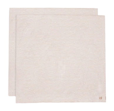 Wickeltuch Jollein Hydrophiler Stoff Large 115x115cm Miffy Stripe Biscuit (2er-Pack)