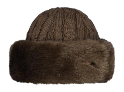 Hoofdband Barts Unisex Fur Cable Bandhat Dark Brown