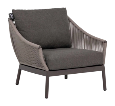 Loungestoel Applebee Bijou Lounge Chair 77 Aluminium Rope Weaving Taupe