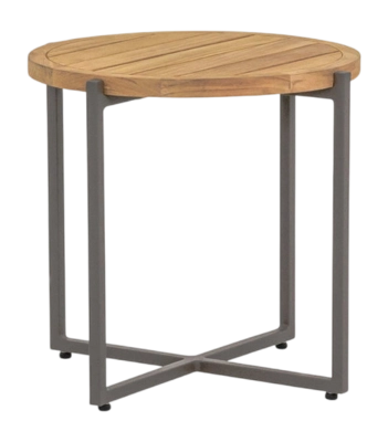 Bijzettafel Applebee Condor Coffee Table 54 x 50 Aluminium Teak Taupe Natural