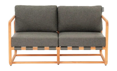 Loungebank Applebee Dolce Sofa 142 Teak Pavement Grey