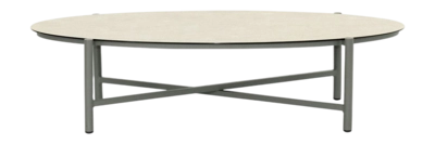 Loungetafel Applebee Bora Bora Coffee Table Oval 130 Aluminium Ceramic Glass Taupe Travetino White