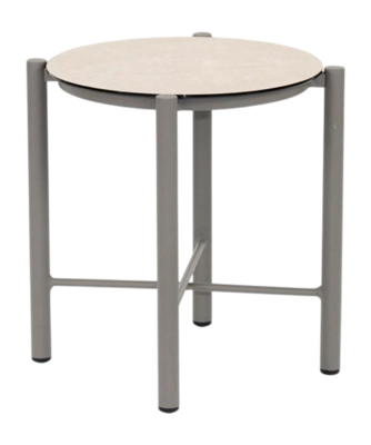 Bijzettafel Applebee Bora Bora Coffee Table 40 x 46 Aluminium Ceramic Glass Taupe Travetino White