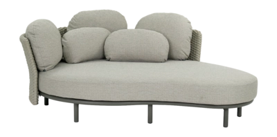 Ligbed Applebee Chill Out Daybed Aluminium Rope Taupe Mid Grey