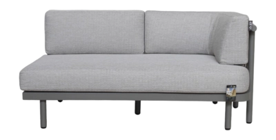 Loungebank Applebee Maui Love Seat Left 155 Aluminium Rope Taupe Mid Grey