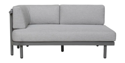 Loungebank Applebee Maui Love Seat Right 155 Aluminium Rope Taupe Mid Grey