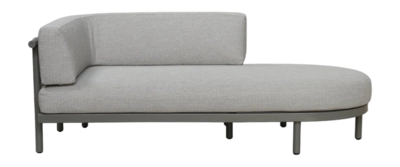 Loungebank Applebee Maui Chaise Longue Left 200 Aluminium Rope Taupe Mid Grey
