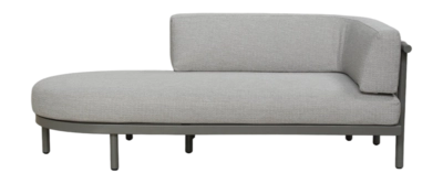 Loungebank Applebee Maui Chaise Longue Right 200 Aluminium Rope Taupe Mid Grey