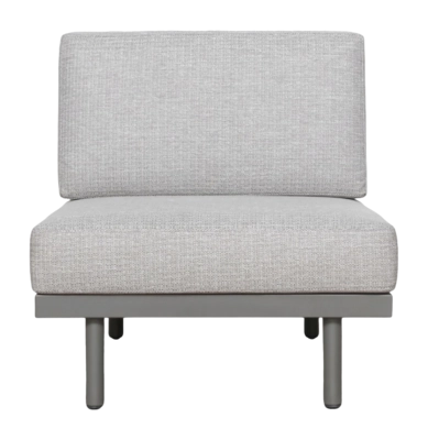 Loungebank Applebee Maui Center Chair 75 Aluminium Rope Taupe Mid Grey