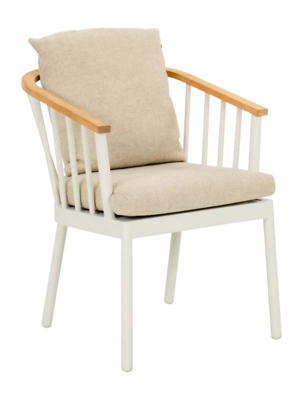 Tuinstoel Applebee Condor Dining Armchair 60 Aluminium Teak Oyster Cotton Flower