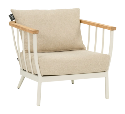 Loungestoel Applebee Condor Lounge Chair 80 Aluminium Teak Oyster Cotton Flower