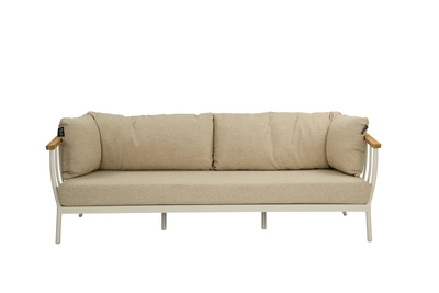 Loungebank Applebee Condor Sofa 217 Aluminium Teak Oyster Cotton Flower