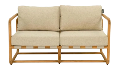 Loungebank Applebee Dolce Sofa 142 Teak Ecru Cotton Flower