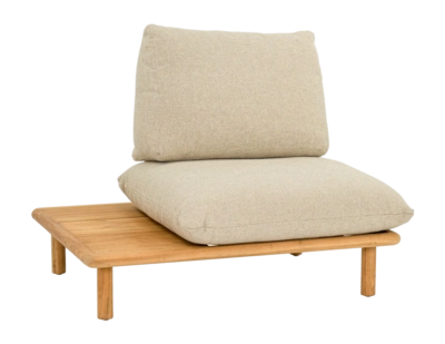 Loungestoel Applebee Sling Single Chair 108 Right Teak Natural Ecru