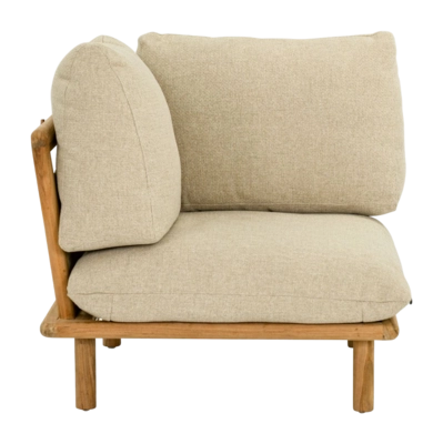Loungestoel Applebee Sling Corner Chair 85 Teak Natural Ecru