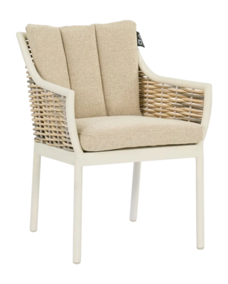 Tuinstoel Applebee Milou Dining Armchair 62 Aluminium Biculair Weaving Oyster Golden Sand